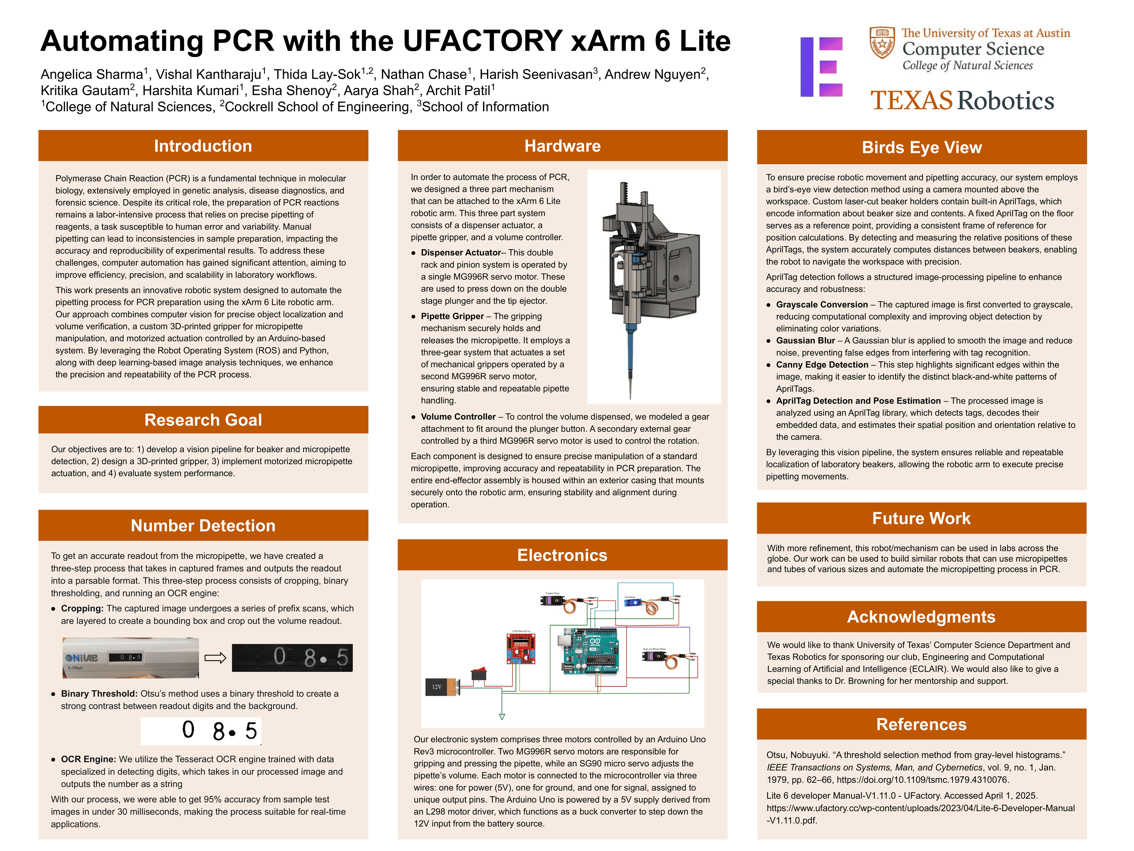 Poster titled Automating PCR with the UFACTORY xArm 6 Lite